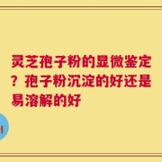 灵芝孢子粉的显微鉴定？孢子粉沉淀的好还是易溶解的好