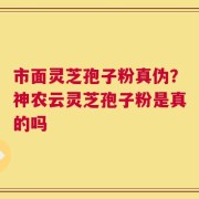 市面灵芝孢子粉真伪？神农云灵芝孢子粉是真的吗