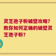 灵芝孢子粉破壁攻略？教你如何正确的破壁灵芝孢子粉？