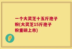 一个大灵芝十五斤孢子粉(大灵芝15斤孢子粉重磅上市)