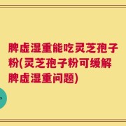 脾虚湿重能吃灵芝孢子粉(灵芝孢子粉可缓解脾虚湿重问题)