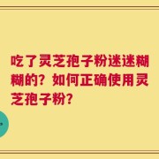 吃了灵芝孢子粉迷迷糊糊的？如何正确使用灵芝孢子粉？
