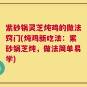 紫砂锅灵芝炖鸡的做法窍门(炖鸡新吃法：紫砂锅芝炖，做法简单易学)