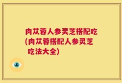 肉苁蓉人参灵芝搭配吃(肉苁蓉搭配人参灵芝 吃法大全)