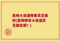 昆明小清酒哪里灵芝最好(昆明哪家小清酒灵芝最优质？)