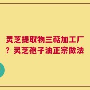 灵芝提取物三萜加工厂？灵芝孢子油正宗做法
