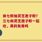 田七粉加灵芝孢子粉？三七和灵芝孢子粉一起吃，真的有用吗