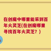 在创魔中哪里能采到百年火灵芝(在创魔哪里寻找百年火灵芝？)