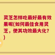 灵芝怎样吃最好最有效果呢(如何最佳食用灵芝，使其功效最大化？)