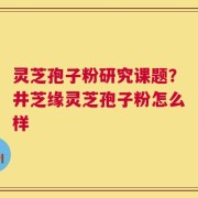 灵芝孢子粉研究课题？井芝缘灵芝孢子粉怎么样