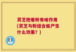 灵芝抱着粉有啥作用 (灵芝与粉结合能产生什么效果？)