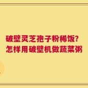破壁灵芝孢子粉稀饭？怎样用破壁机做蔬菜粥
