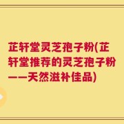 芷轩堂灵芝孢子粉(芷轩堂推荐的灵芝孢子粉——天然滋补佳品)