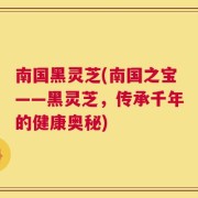 南国黑灵芝(南国之宝——黑灵芝，传承千年的健康奥秘)