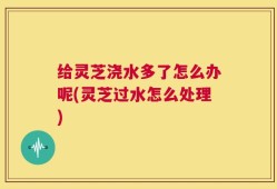 给灵芝浇水多了怎么办呢(灵芝过水怎么处理)