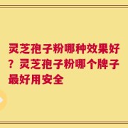 灵芝孢子粉哪种效果好？灵芝孢子粉哪个牌子最好用安全