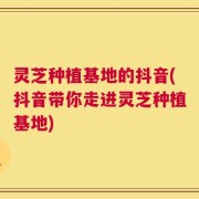 灵芝种植基地的抖音(抖音带你走进灵芝种植基地)
