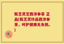 甄芝灵芝西洋参茶 正品(甄芝灵珍品西洋参茶，呵护健康无负担。)
