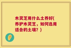 木灵芝用什么土养好(养护木灵芝，如何选用适合的土壤？)