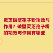 灵芝破壁孢子粉功效与作用？破壁灵芝孢子粉的功效与作用有哪些