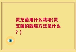 灵芝菌用什么栽培(灵芝菌的栽培方法是什么？)