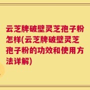 云芝牌破壁灵芝孢子粉怎样(云芝牌破壁灵芝孢子粉的功效和使用方法详解)