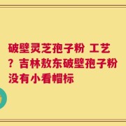 破壁灵芝孢子粉 工艺？吉林敖东破壁孢子粉没有小看帽标