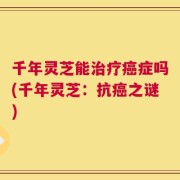 千年灵芝能治疗癌症吗(千年灵芝：抗癌之谜)
