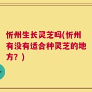 忻州生长灵芝吗(忻州有没有适合种灵芝的地方？)