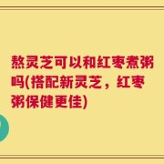 熬灵芝可以和红枣煮粥吗(搭配新灵芝，红枣粥保健更佳)