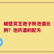破壁灵芝孢子粉泡酒比例？泡药酒的配方