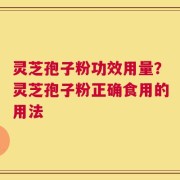 灵芝孢子粉功效用量？灵芝孢子粉正确食用的用法