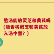熬汤能放灵芝和黄芪吗(能否将灵芝和黄芪放入汤中煮？)