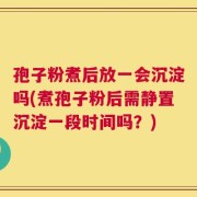 孢子粉煮后放一会沉淀吗(煮孢子粉后需静置沉淀一段时间吗？)