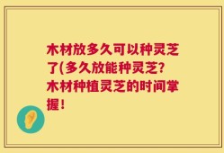 木材放多久可以种灵芝了(多久放能种灵芝？木材种植灵芝的时间掌握！