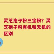 灵芝孢子粉三宝粉？灵芝孢子粉有机和无机的区别