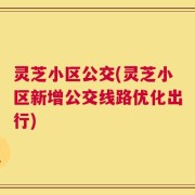 灵芝小区公交(灵芝小区新增公交线路优化出行)
