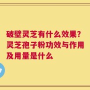 破壁灵芝有什么效果？灵芝孢子粉功效与作用及用量是什么