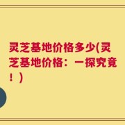 灵芝基地价格多少(灵芝基地价格：一探究竟！)