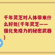千年灵芝对人体带来什么好处(千年灵芝——强化免疫力的秘密武器)