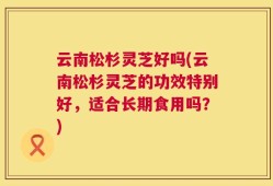 云南松杉灵芝好吗(云南松杉灵芝的功效特别好，适合长期食用吗？)