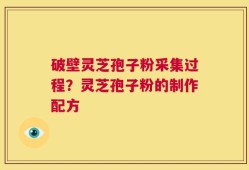 破壁灵芝孢子粉采集过程？灵芝孢子粉的制作配方