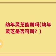 幼年灵芝能掰吗(幼年灵芝是否可掰？)