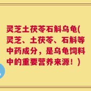 灵芝土茯苓石斛乌龟(灵芝、土茯苓、石斛等中药成分，是乌龟饲料中的重要营养来源！)