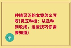 种植灵芝的文案怎么写呀(灵芝种植：从选种到收成，这些技巧你需要知道)