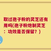 取过孢子粉的灵芝还有用吗(孢子粉炮制灵芝：功效是否保留？)