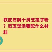 铁皮石斛十灵芝孢子粉？灵芝煲汤要配什么材料