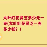 大叶红花灵芝多少元一克(大叶红花灵芝一克多少钱？)