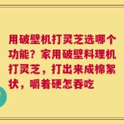 用破壁机打灵芝选哪个功能？家用破壁料理机打灵芝，打出来成棉絮状，嚼着硬怎吞吃