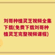 刘哥种植灵芝视频全集下载(免费下载刘哥种植灵芝完整视频课程)